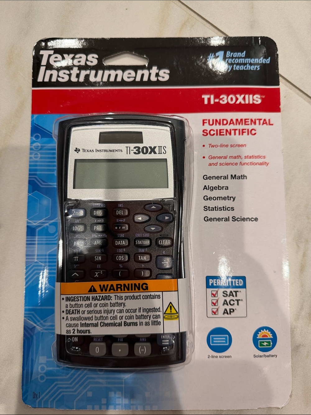 Texas Instruments TI-30XIIS Scientific Calculator - Black and Silver